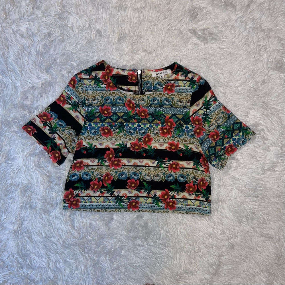 Cropped Floral Top